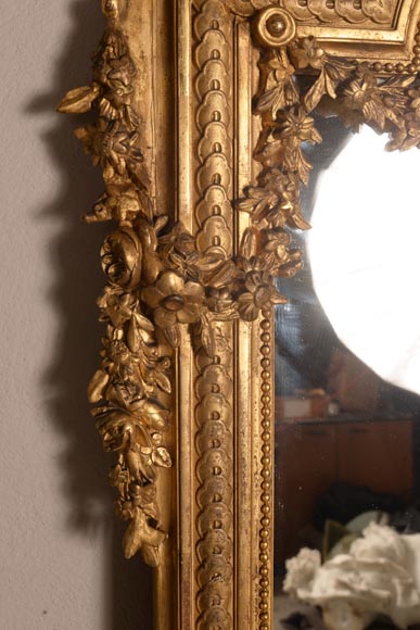 Trumeau en bois et stuc doré de style Napoléon III-7