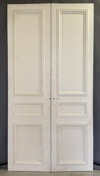 Important lot de 11 double portes moulurées-13