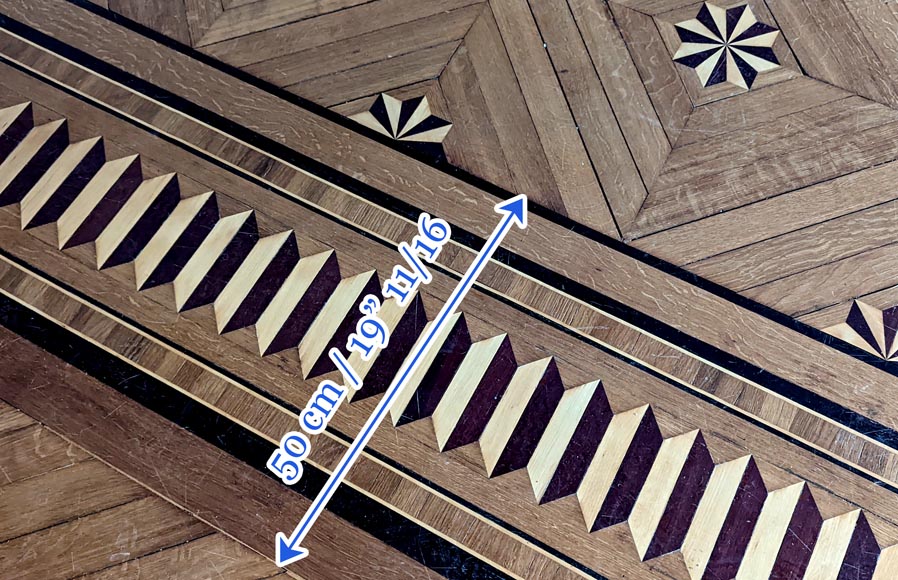 Lots de 105 m² en point de Hongrie, grande frise à dents de scie et motifs étoile-7