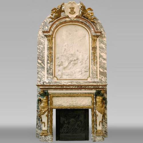 Extraordinaire cheminée monumentale signée par Jules Allard et Louis Ardisson provenant de l'Hôtel particulier de Edward Julius Berwind, Fifth Avenue, New York