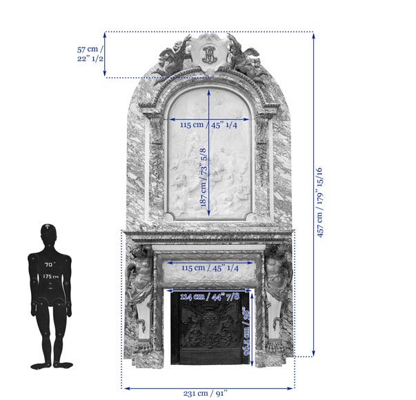 Extraordinaire cheminée monumentale signée par Jules Allard et Louis Ardisson provenant de l'Hôtel particulier de Edward Julius Berwind, Fifth Avenue, New York-20