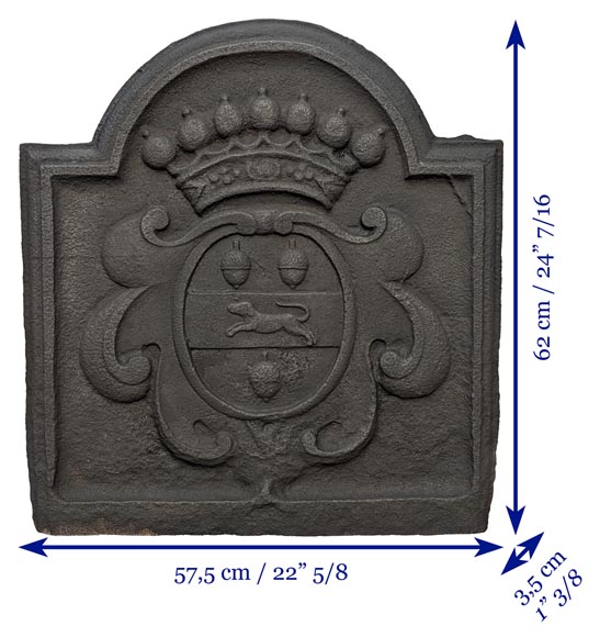 Plaque de cheminée du XVIIe siècle aux armoiries de Jérôme de La Chasseigne-7