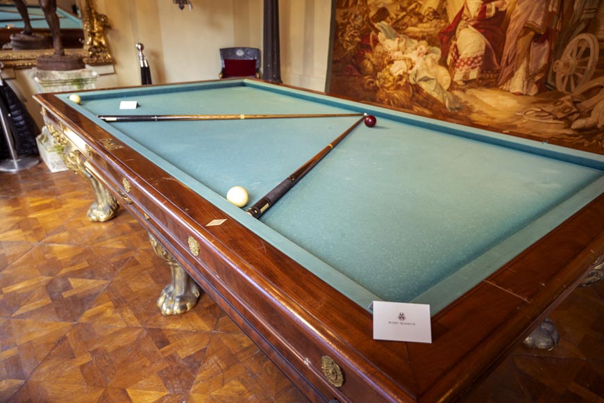 Exceptionnel billard Charles X de la Maison Chéreau en acajou et bronze doré-2