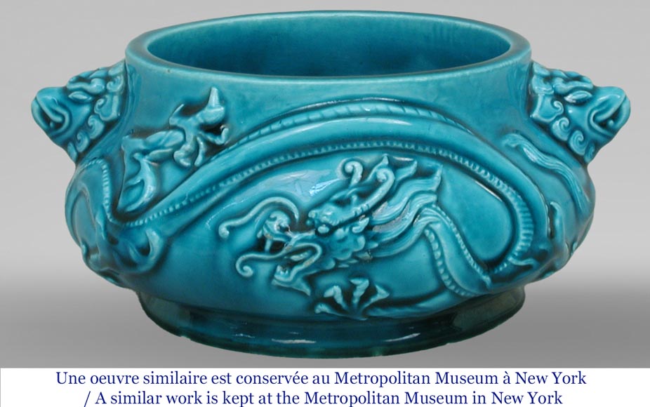 Théodore DECK, le grand vase bleu inspiré des arts de l’Extrême-Orient-1