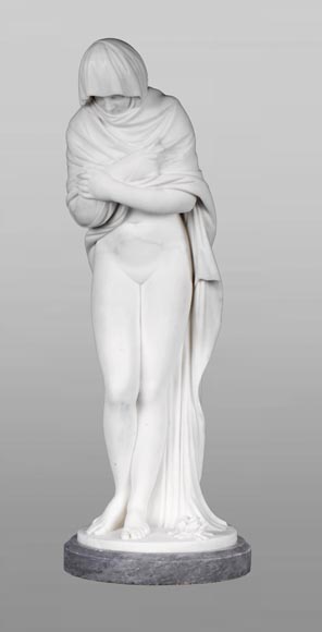 Francesco LAZZARINI (1748-1808) – L’Hiver dit La Frileuse, d’après Jean-Antoine HOUDON-0