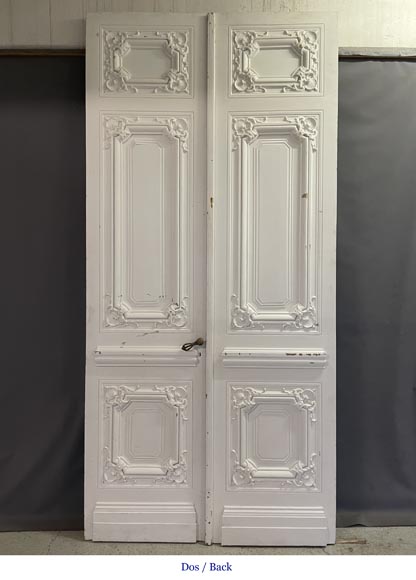 Paire de grandes doubles portes de style Napoléon III richement décorées-8