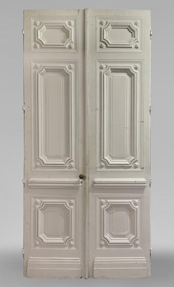 Paire de grandes doubles portes de style Napoléon III richement décorées-13