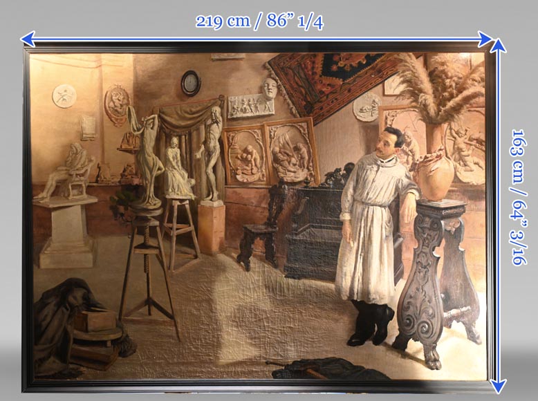 École italienne du XIXe siècle, L’Atelier du sculpteur École italienne du XIXe siècle, L’Atelier du sculpteur-8