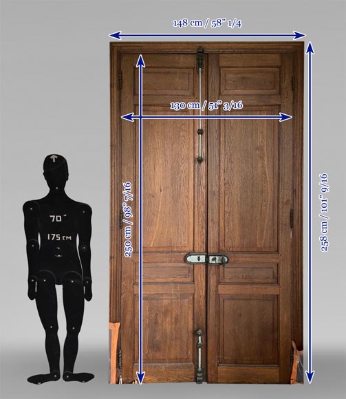 Paire de double portes en bois de 2,5 m de haut-5