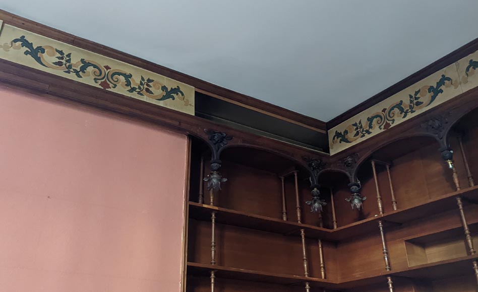 Pièce de boiserie en chêne de style Napoléon III fin XIXe siècle-9