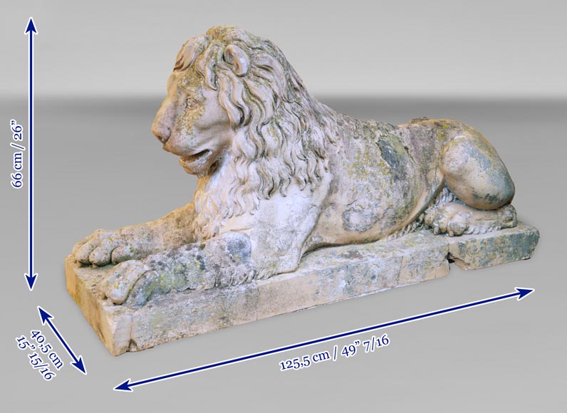 Paire de statues de lion en terre cuite, XVIIIe siècle-15