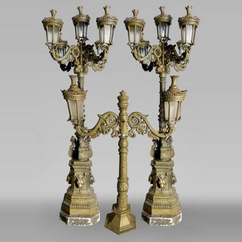 Ensemble de lampadaires de style Napoléon III