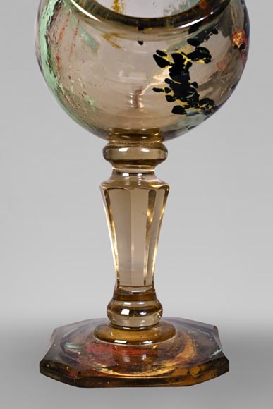 ESCALIER DE CRISTAL, François-Eugène ROUSSEAU & Ernest LÉVEILLÉ , vase japonisant en verre polychrome à monture au dragon en bronze doré ESCALIER DE CRISTAL, François-Eugène ROUSSEAU & Ernest LÉVEILLÉ , vase japonisant en verre polychrome à monture au dragon en bronze doré-3