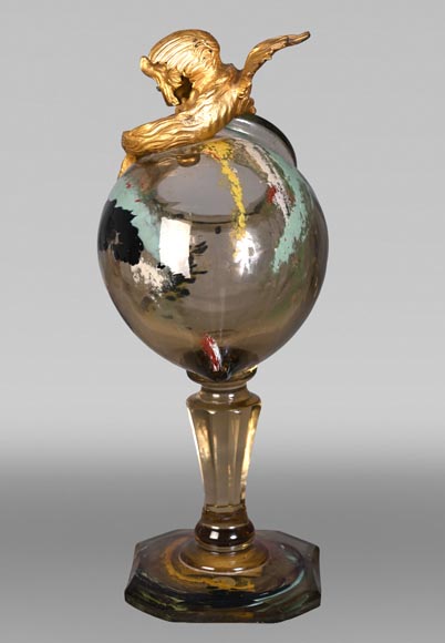 ESCALIER DE CRISTAL, François-Eugène ROUSSEAU & Ernest LÉVEILLÉ , vase japonisant en verre polychrome à monture au dragon en bronze doré ESCALIER DE CRISTAL, François-Eugène ROUSSEAU & Ernest LÉVEILLÉ , vase japonisant en verre polychrome à monture au dragon en bronze doré-8