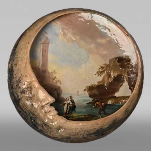 Une pièce rare d’Emile GALLÉ, lune et fantaisie paysagère d’après Joseph Vernet