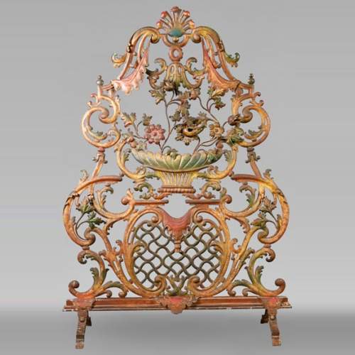 Pare étincelle polychrome de style Louis XV