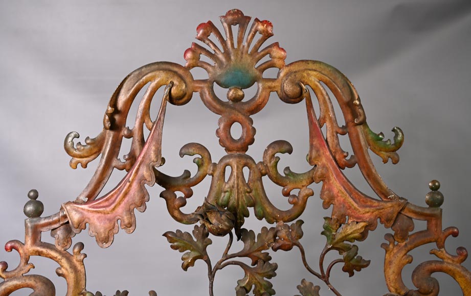 Pare étincelle polychrome de style Louis XV-1