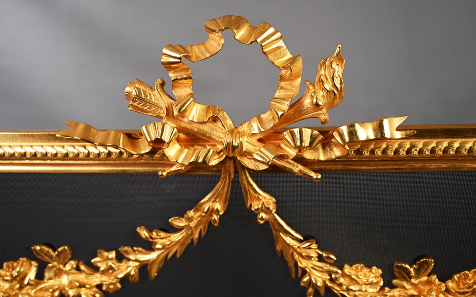 Pare étincelle en bronze doré de style Napoléon III-2