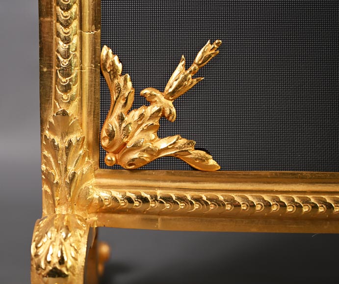 Pare étincelle en bronze doré de style Napoléon III-5