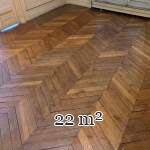 Lot d'environ 22 m² de parquet point de Hongrie