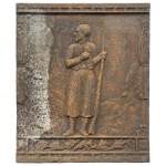 Plaque de cheminée décorée d’une figure de « zouave »