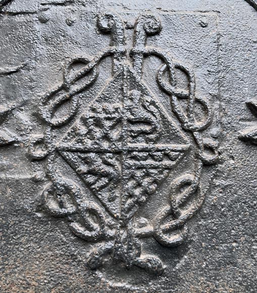 Plaque de cheminée, vers 1600, aux armes d’Angélique d’Estrées-1