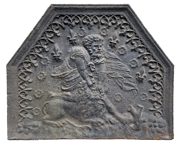 Plaque de cheminée du XVIIe siècle représentant une scène mythologique-0