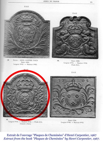 Plaque de cheminée de 1690 aux armes de France-1