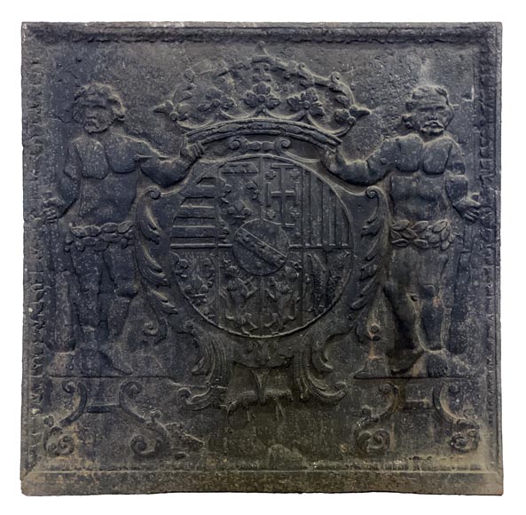 Plaque de cheminée ornées des armes du duc de Lorraine et de Bar, Léopold Ier-0
