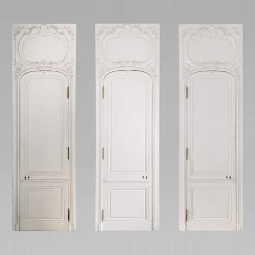 Ensemble de 3 portes de style Louis XV avec dessus de porte
