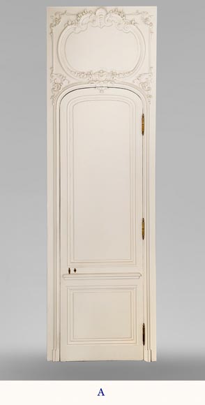 Ensemble de 3 portes de style Louis XV avec dessus de porte-2