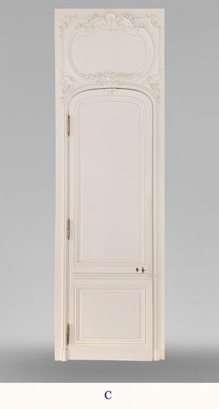 Ensemble de 3 portes de style Louis XV avec dessus de porte-14