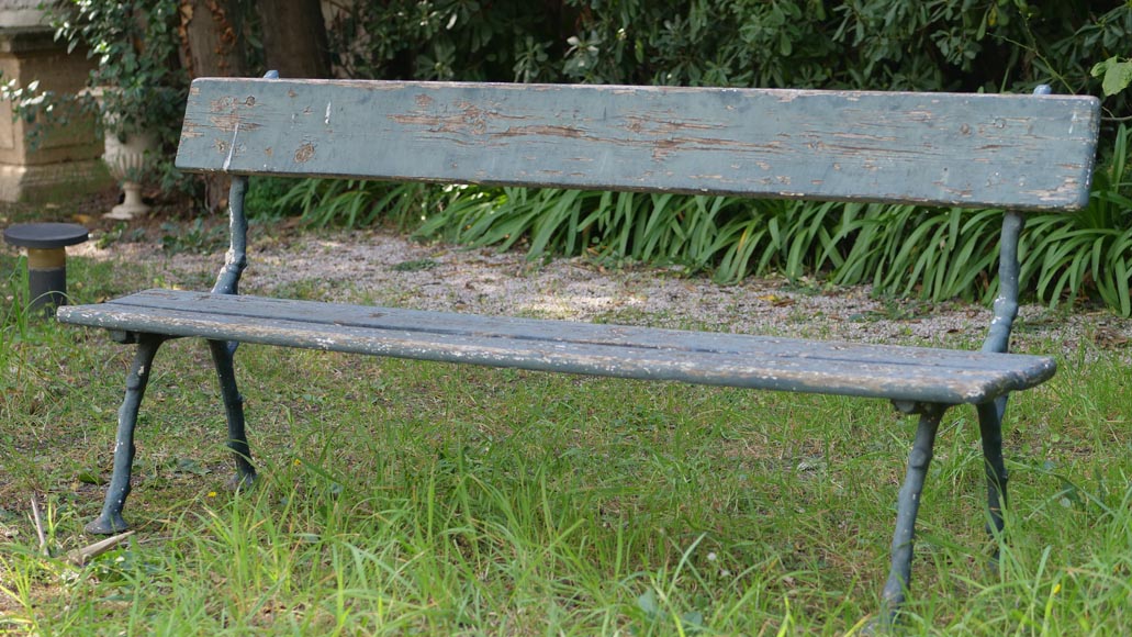 Banc de jardin à piétement en fonte Denonvilliers, vers 1894-0