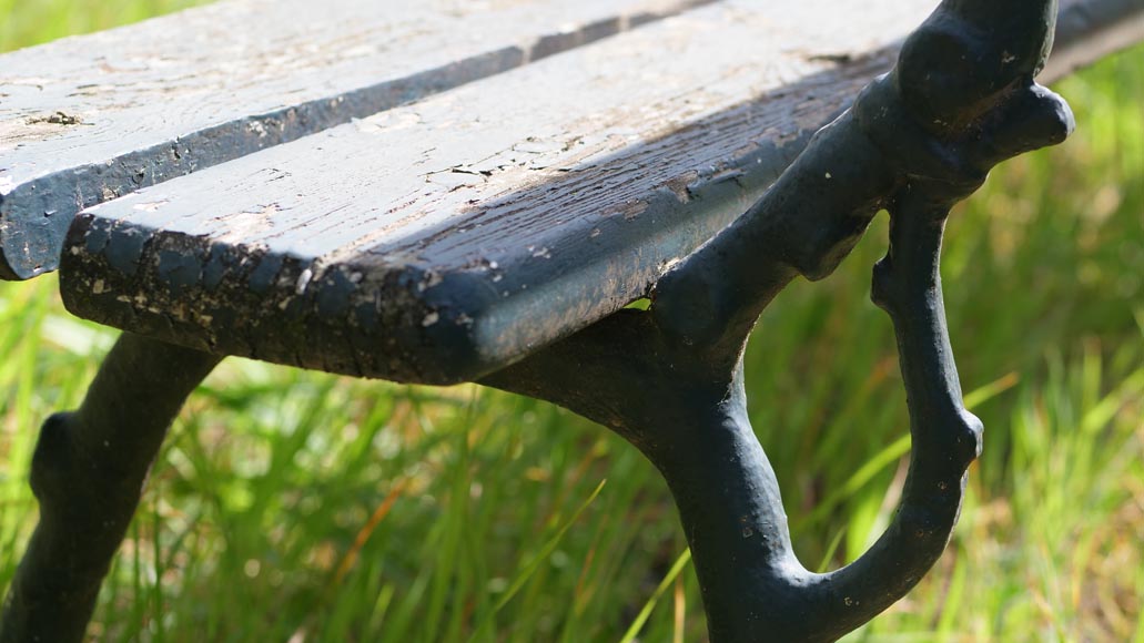 Banc de jardin à piétement en fonte Denonvilliers, vers 1894-8