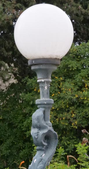 Lampadaire en forme de dauphin en fonte de fer-3