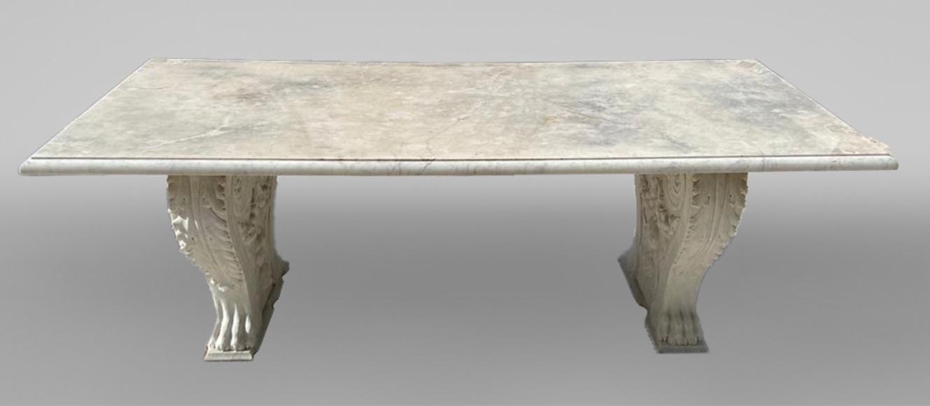Table à piétement néoclassique du XIXe, plateau postérieur-0