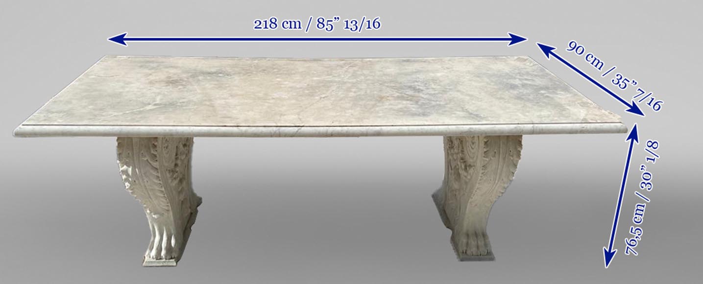 Table à piétement néoclassique du XIXe, plateau postérieur-15