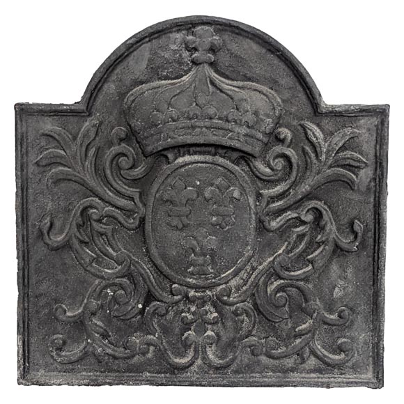 Petite plaque de cheminée aux armes de France-0