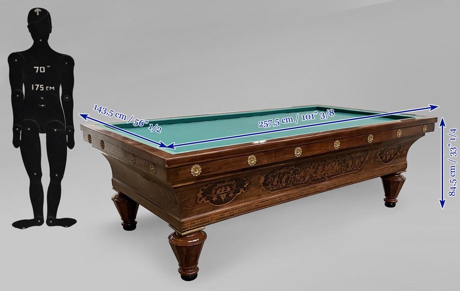 Billard avec marqueterie d’époque Louis-Philippe-13