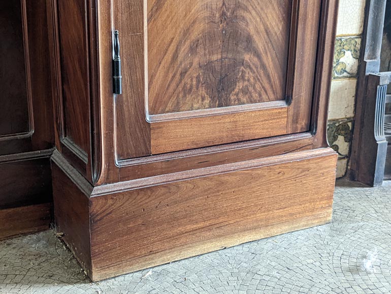 Boiserie de style Art Nouveau en acajou avec cheminée-10