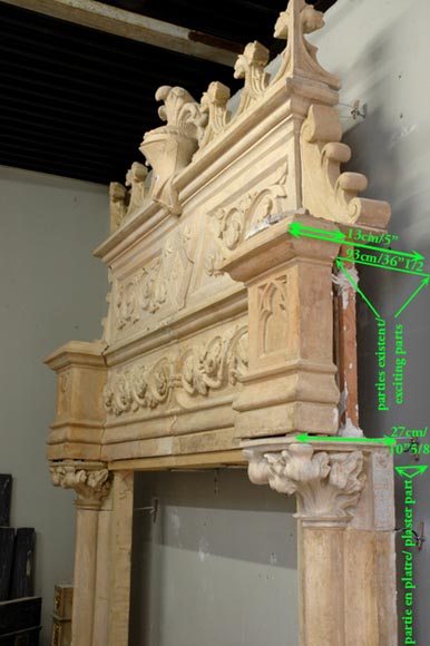 Importante cheminée de style Néo-Renaissance en terre cuite-8