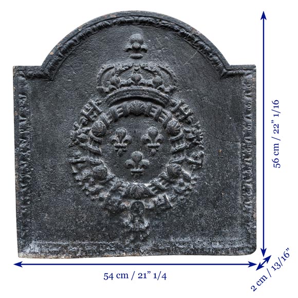 Plaque de cheminée du XIXe siècle aux armes de France et colliers de l’ordre de Saint Michel et du Saint-Esprit-7