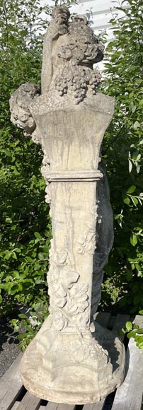 Statue de jardin en pierre composite représentant une femme rendant hommage à Baccus-14