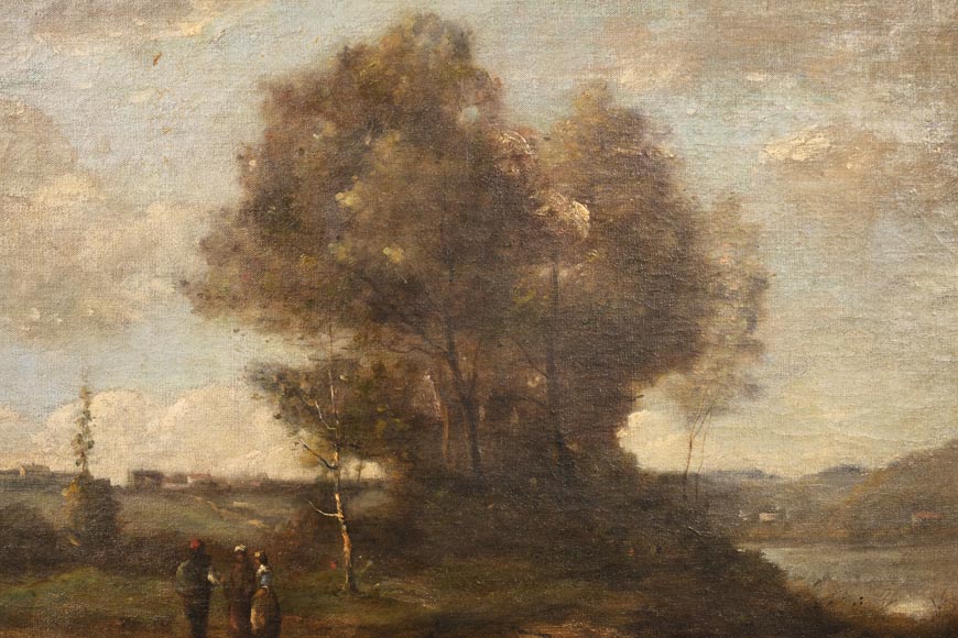 Tableaux Rococo Paysage dans le style de Camille COROT avec son cadre de style rococo ...