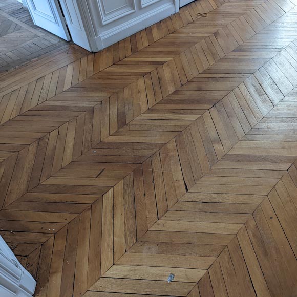 Lot de 15 m² de parquet point de Hongrie en chêne-0