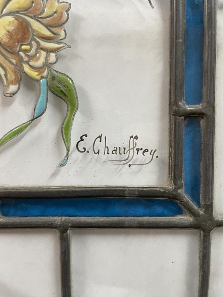 Edmond CHAUFFREY, Meuble indochinois à marqueterie de nacre, vitraux émaillés en relief Edmond CHAUFFREY, Meuble indochinois à marqueterie de nacre, vitraux émaillés en relief -11