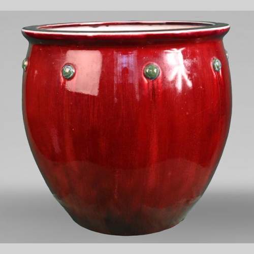 Taxil DOAT pour la manufacture de SÈVRES, Jardinière en porcelaine émaillée rouge sang de bœuf, 1907