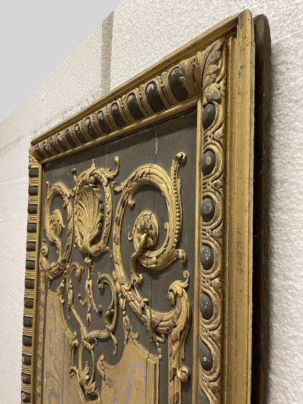 Panneau de boiserie en bois sculpté et doré-2