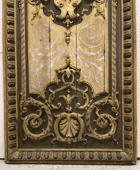 Panneau de boiserie en bois sculpté et doré-13