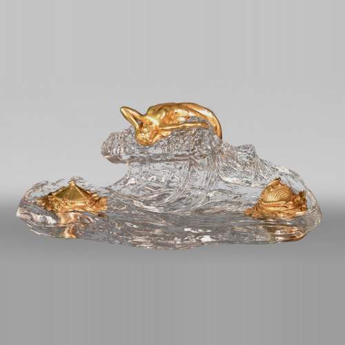 Cristallerie BACCARAT, Encrier La Vague, 1909 